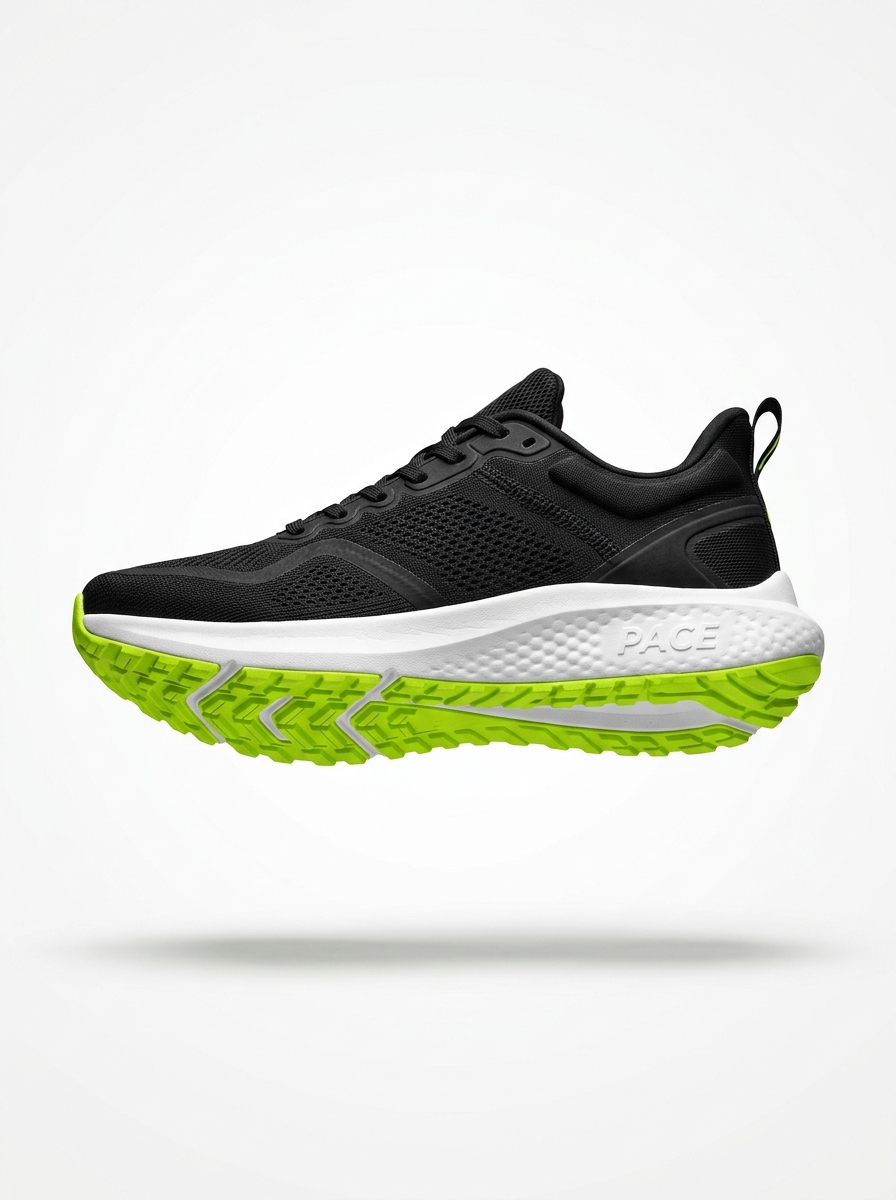 PACE Velocity X1 — buty biegowe czarno-limonkowe